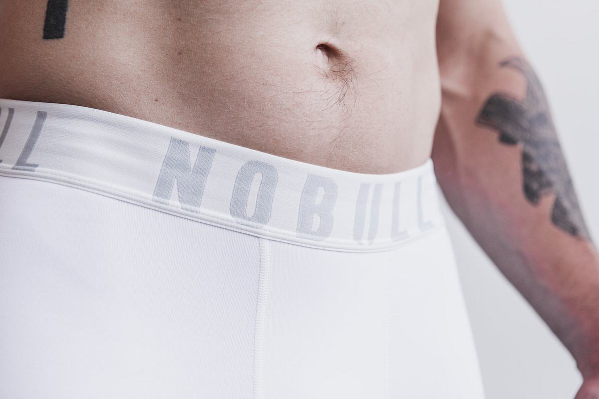 Nobull 3/4 Compression Men's Tights White | Australia (FG4716)